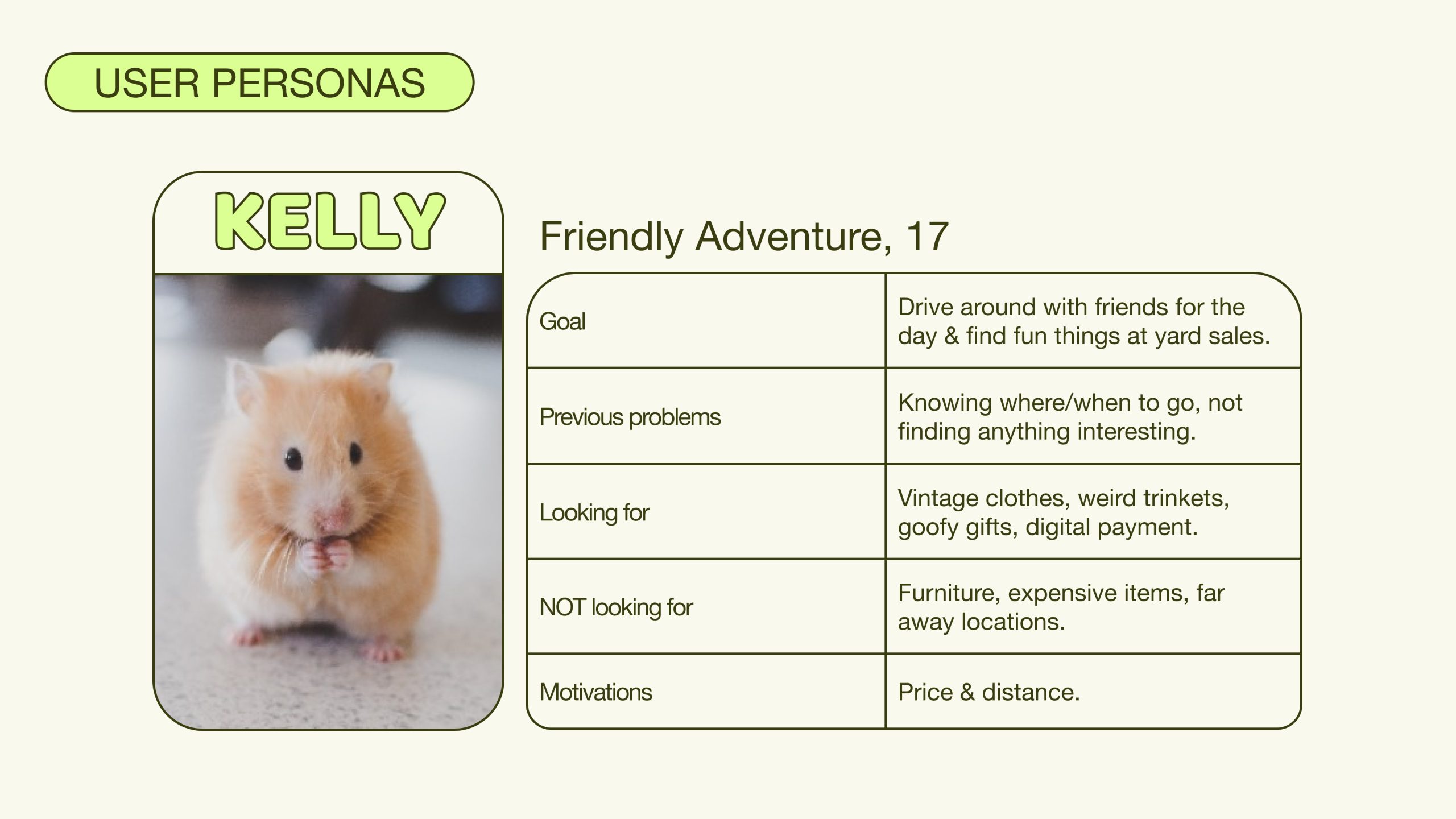 User Personas – Kelly